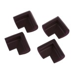 Set de 4 bucati protectii pentru colturi, masa, forma L, camera copilului, culoare maro